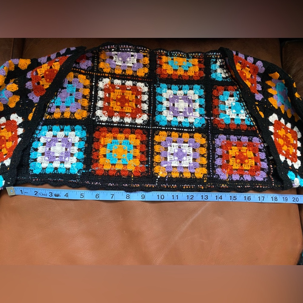 Crochet Granny Square Shrug - Multicolor - Picture 5 of 7